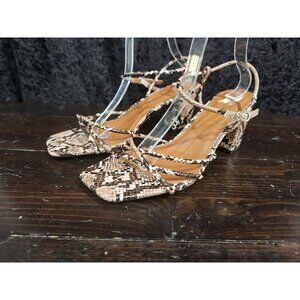 J. Adams Camila Snakeprint Embossed Strappy Block Heel Sandal/Sz. 10